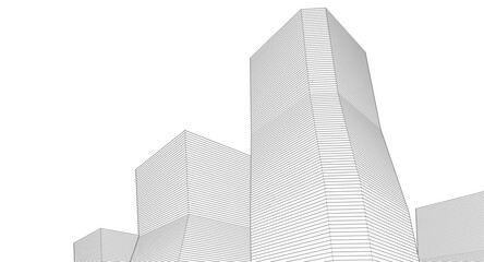 Wall Mural - ​​abstract architecture 3d illustration background