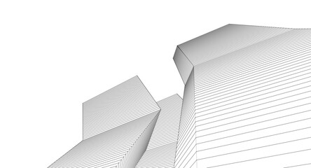 Wall Mural - ​​abstract architecture 3d illustration background