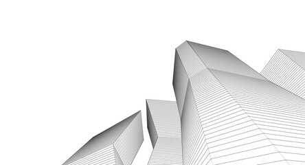 Wall Mural - ​​abstract architecture 3d illustration background