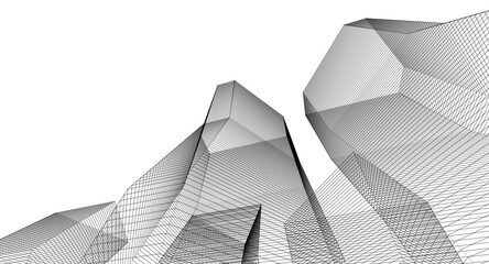 Wall Mural - ​​abstract architecture 3d illustration background