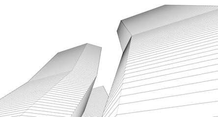 Wall Mural - ​​abstract architecture 3d illustration background