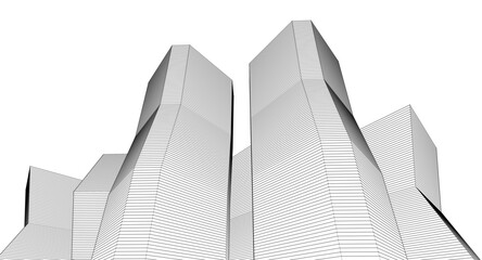 Wall Mural - ​​abstract architecture 3d illustration background