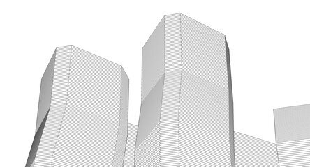 Wall Mural - ​​abstract architecture 3d illustration background