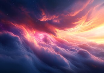 Wall Mural - the outer universe is home to a deep starry galaxy sky, colorful space clouds, nebula gas, and a mag