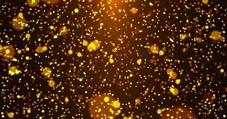 Wall Mural - rising golden sparkling particles. bokeh particles. abstract animation.