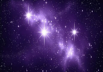 Wall Mural - the background features a trendy, abstract depiction of a galaxy with purple stars, a black shape, a