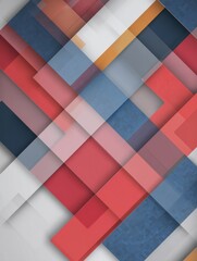 Fototapete - Geometric Pattern Featuring Overlapping Transparent Stickers in a Clean Upper Layout With a Mix of Colors and Shapes