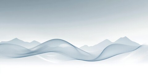 Canvas Print - flowing abstract waves in subtle blue tones - generative design element for tranquil compositions
