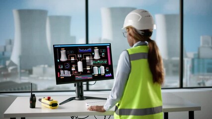 Aufkleber - Engineer Using SCADA Software Controls Nuclear Power Plant