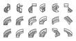 © Влада Яковенко - Staircase and architecture outline icons set – linear, design, structural symbols