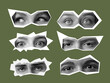 © fotofabrika - Diverse expressions captured through various eye shapes in a creative art piece on a green background