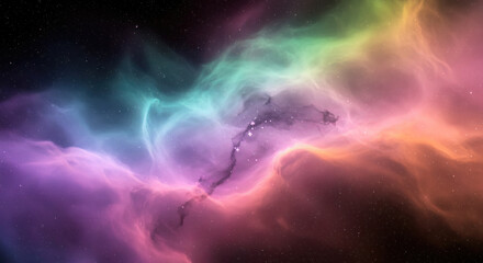 Wall Mural - Cosmic Nebula Dreamscape Vibrant Pastel Hues Celestial Galaxy Space Background