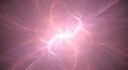 Wall Mural - Abstract Pink Energy Flow Fractal Art Background Design