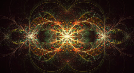 Wall Mural - Intricate Fractal Floral Design Abstract Art Background