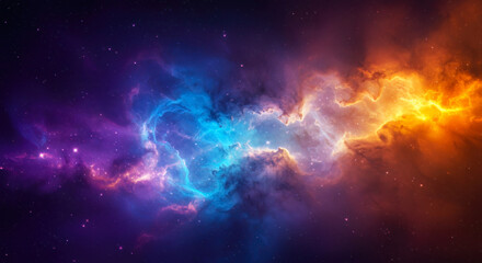 Wall Mural - cosmic nebula fantasy landscape vibrant colors starry night sky background