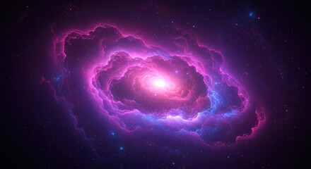 Wall Mural - Cosmic Nebula Pink Purple Galaxy Space Background Fantasy Art