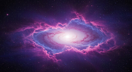 Wall Mural - cosmic nebula galaxy space background purple pink stars