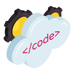 Wall Mural - unique design icon of cloud coding