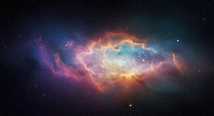 Wall Mural - cosmic nebula colorful starfield celestial space background astronomy
