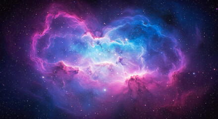 Wall Mural - cosmic nebula purple blue galactic space background fantasy astronomy universe