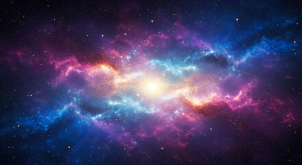 Wall Mural - cosmic nebula stellar collision bright star birth celestial galaxy