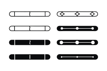 set of sliders icon vector silhouette illustration isolated on white background