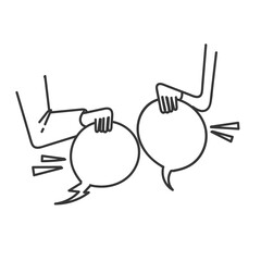 Wall Mural - doodle hand holding bubble speech