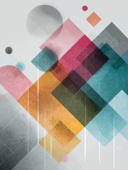 Fototapete - Geometric Pattern Featuring Overlapping Transparent Stickers in a Modern Design With a Clean Layout