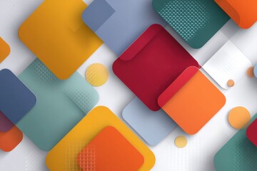 Leinwandbilder - Intricate Geometric Pattern With Overlapping Transparent Stickers Showcases Modern Design Aesthetics and Vibrant Colors