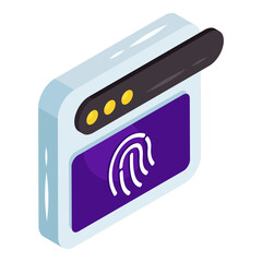 Wall Mural - Isometric design icon of online fingerprint 