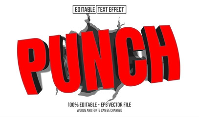 Wall Mural - punch editable text effect