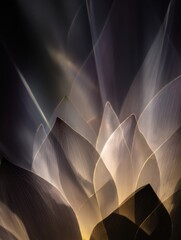 Aufkleber - Abstract Composition Showcasing Ethereal Light Interplay With Lotus Petals in a Soothing Arrangement