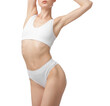 © New Africa - Woman with perfect slim body on white background, closeup