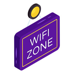 Wall Mural - a unique design icon of wifi zone