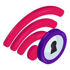 Wall Mural - Modern design icon of secure wifi