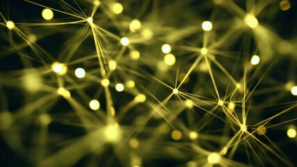 Aufkleber - abstract ai neural network background video with glowing interconnected nodes and deep blue cyan digital circuits, futuristic cybernetic web with smooth soft lighting, concept of AI