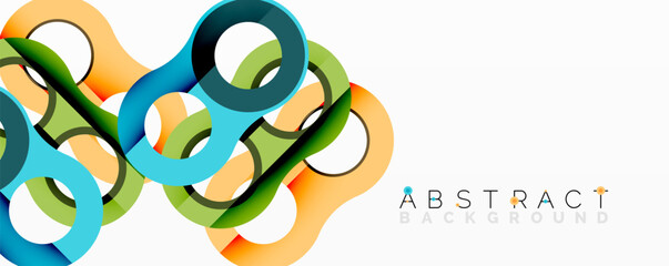 Poster - Bright colorful loops create dynamic abstract composition. Modern design element for backgrounds, banners, presentations.