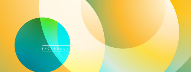 Poster - Abstract colorful shapes overlap. Gradient hues create dynamic visual effect. Modern design suitable for backgrounds, banners.