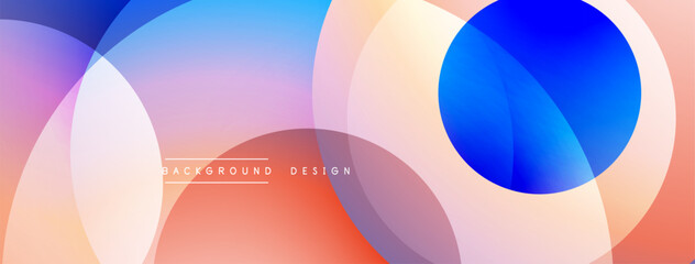 Aufkleber - Abstract colorful circles overlap. Gradient hues blend, creating dynamic visual effect. Modern design element for backgrounds.