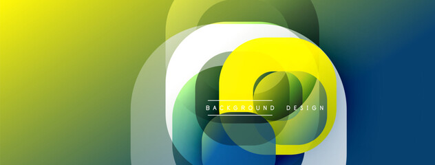 Poster - Abstract geometric shapes, vibrant colors blend. Modern design elements create dynamic visual effect. Smooth gradients, layered composition.