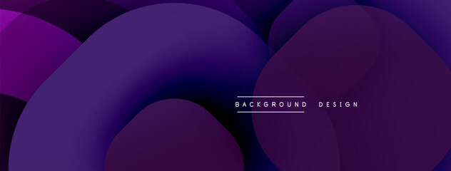 Poster - Abstract purple fluid shapes overlap. Gradient colors create dynamic visual effect. Modern design element for backgrounds.