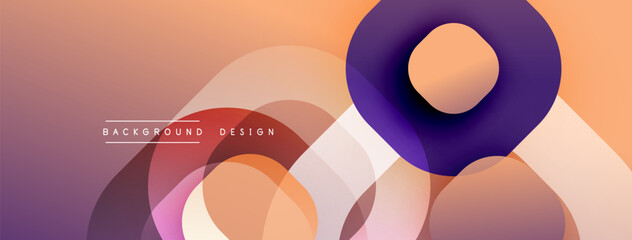 Aufkleber - Abstract design features overlapping circles, gradients. Warm tones dominate composition, creating modern aesthetic. Background text reads background design.