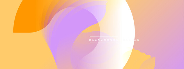Aufkleber - Abstract shapes overlap, creating soft gradients. Warm colors dominate, with orange, purple, yellow hues. Minimalist design suggests modern aesthetic.