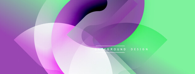 Aufkleber - Abstract fluid shapes, vibrant gradients. Purple, green hues blend seamlessly. Modern design element, dynamic composition.
