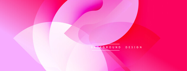 Aufkleber - Abstract pink, purple gradients form flowing shapes. Modern design with dynamic curves, suitable for backgrounds, presentations.