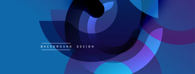 Aufkleber - Abstract flowing shapes, vibrant blues, purples create dynamic background. Modern design elements suggest movement, depth.