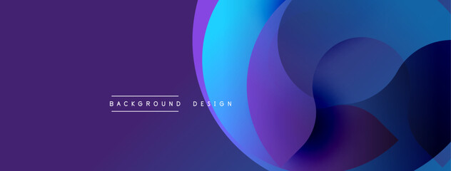 Poster - Abstract fluid shapes, vibrant purple blue gradient. Modern design elements create dynamic background texture. Minimalist text present.