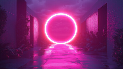 Wall Mural - Circle Light for Product Spot Aesthetic