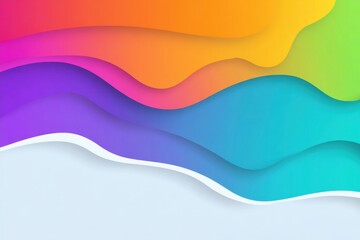 Fototapete - Colorful Abstract Gradient Background With White Outline Shapes in a Clean Layout Suitable for Various Design Projects