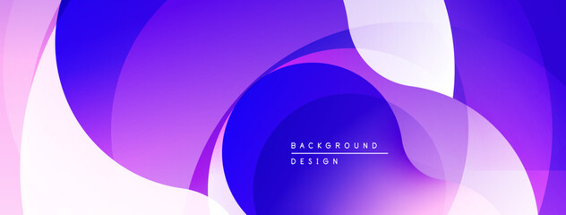 Aufkleber - Abstract fluid shapes, purple hues dominate. Gradient transitions create depth, modern design element. Minimalist aesthetic, vibrant colors.